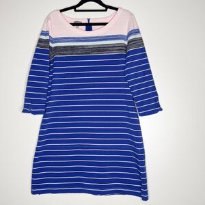 T by Talbots Striped Shirt Dress Women's Size Medium